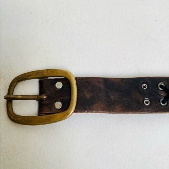 Jeff Galia Handmade Rock n Roll Leather Belt Black concert belt Distressed Belt main image 5